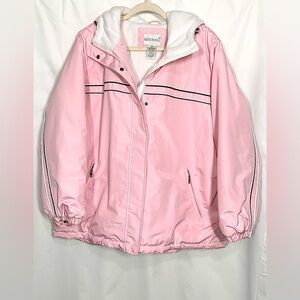 Fashion Bug Light Pink Women's Ski Jacket with Stripe Detail sz 18/20